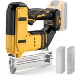 2-in-1 Cordless 18GA Nail Gun & Staple Gun Compatible with Dewalt 20V Max Battery (Not Included), Electric Brad Nailer & Stapler Battery Powered with 1200 Nails/Staples for Woodworking, Upholstery