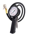 TOPRING 63.683 Professional High-Pressure Pistol-Grip Tire Inflation Gauge Attachment for Air Compressor with 0 to 180 PSI Analog Dial Gauge, 39 inch Rubber Hose and Clip-on Chuck, Series 63