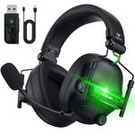 WESEARY 2.4G Wireless Gaming Headset for PS5, PS4, PC & Switch - 7.1 Surround Sound Gaming Headphones with Mic, 50mm Drivers Wireless Gaming Headphones, RGB Lighting & 50Hr Battery