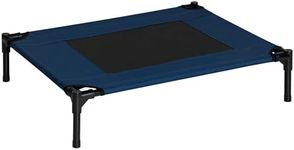 PawHut Raised Dog Bed Cat Elevated Lifted Puppy Pet Elevated Cot Portable Camping Basket – Blue (Medium)