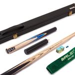 BCE Mark Selby Black Series ¾ Cut Snooker & Pool Cue with Deluxe Hard Case - Black/Blue Marbleised/Maple - 145cm with Extension (GMP-18)