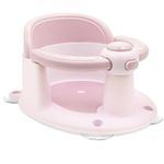 Baby Bath Seat for Babies 6 Months & Up, Non-Slip Infant Toddler Baby Bathtub Bath Seat for Sitting Up, Baby Tub Seat with Suction Cups for Shower (Pink)