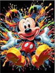 cdsnxore Paint by Numbers for Adults- Cartoon Mouse Painting by Number Kits On Canvas, Anime Craft Art Painting Kit Acrylic Pigment Drawing Paintwork Decor(12x16inch) (Yellow)