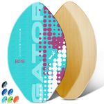 BPS 'Gator' 35" Skim Board - Epoxy Coated Wood Skimboard with Traction Pad - No Wax Needed - Skimboard for Kids and Adults (Fluorescent Blue)