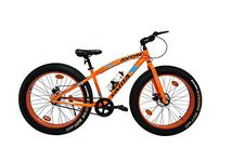 Avon Cycles YAMA Unisex Single Speed - Race Fat Bike Double Disc Brake Sports Folding Mountain MTB Cycle with Magnesium Alloy Wheels (40 inch, 60.60cm, Orange ), Front