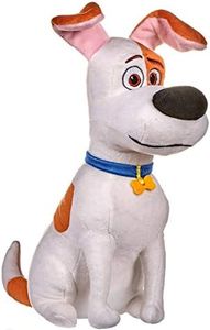 Whitehouse Leisure International Ltd. Mascotas (The Secret Life of Pets 2) - Peluche MAX, Perro Blanco con Manchas Marrones 29 cms. - Calidad Super Soft - Precio por Modelo (Sentado).