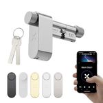 BLACK X Smart Door Lock with high Security Euro Profile Cylinder for keyless Entry, no Wiring or Drilling Required, Long Battery Life, smart app, Optional Accessories Avail (Polished Chrome, 35/35mm)