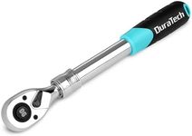 DURATECH 1/2-Inch Drive Extendable Ratchet, 90-Tooth Quick-release Ratchet Wrench with Cushion Handle & Telsecoping Locking Shaft (5 Length Adjustment: 11-4/5" to 17"), Reversible, Chrome Alloy Made