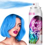 Temporary Hair Colour Spray for Kids Adults, 100ML Temporary Vibrant Shades，Washable Hair Color Spray Hair Dye for Party, Halloween, Christmas, Blue Hair Spray