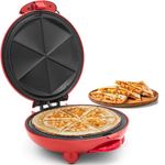 Elite Gourmet EQD413 Non-Stick Electric, Mexican Taco Tuesday Quesadilla Maker, Easy-Slice 6-Wedge, Grilled Cheese, 8 Inch, Red