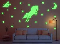 DreamKraft Glow in The Dark Galaxy of Stars Moon and Horse Radium Night Glow Sticker(30cm x24cm)