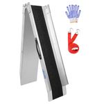 LIEKUMM Steel Loading Ramp, 180 x 23cm Folding Motorcycle Ramps, Heavy Duty Ramps with 280kg Capacity, Van Ramps for Motorbike, Scooter, Bike, 1 Pack