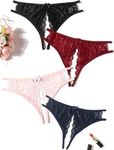 Avidlove Women Lace panties Sexy Underwear Low Rise G-string Thongs 4 pack Small