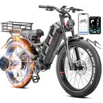 eAhora Romeo Pro 48V 60Ah Long Range Electric Bike 200KM, Peak 1600W Electric Bike for Adults 55Km/h, 26 * 4.0" Fat Tire Electric Mountain Bike Full Suspension App Control, UL2849 Certified