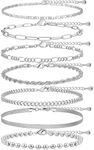 Poxtex Silver Ankle Bracelets for W