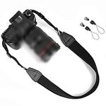 WANBY Camera Strap Padded Shoulder Neck Strap with Free Quick Release Buckles Camcorder Belt Strap for DSLR SLR (Soft Black)