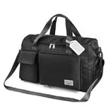 Travel Duffel Bag, Foldable Gym Bag Overnight Weekend Bags for Women, Lightweight Hospital Bag with Wet and Dry Separation Bag, Large Holdall Bag Cabin Bag for Sports and Travel - Black