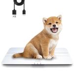 UNIWEIGH Digital Pet Scale 220lbs x10g Accuracy,Dog/Cat Animal Scales with 3 Weighing Units/Tare/Hold Function,Baby Scale for Pets,Tempered Glass Material,USB Charging,Large LED Platform Scale,White