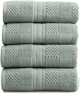 Springtree Home 100% Cotton Bath Towel Set | 4-Pack | Textured | Eucalyptus