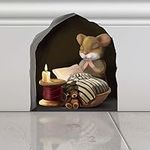 Mouse Reading Book, Wall Decor Stic