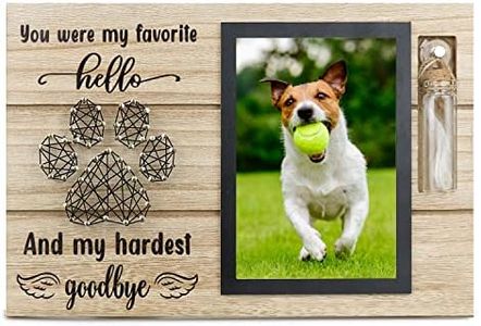 free-space Cornice commemorativa per Animali Domestici con Piccola Bottiglia di Vetro per Regalo per la Perdita di Ceneri o Capelli (Black)