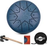 Shaevle Steel Tongue Drum 6 Inches 8 Notes Calm Drums, C Key Rain Drum Portable Handpan Drums, Chakra Percussion Instrument with Mallets, Drum Bag, Music Book