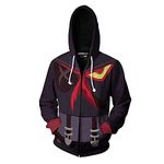 Anime Kill la Kill Cosplay Hoodies,Unisex 3D Printing Zipper Sweatshirt Used for Festival Cosplay or Gift Black