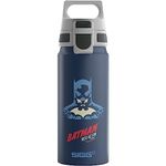 Sigg - Aluminium drinking bottle for children - WMB ONE Batman Into Action Blue - Suitable for carbonated drinks - Leak-proof - Feather light - BPA-free - Climate neutral certified - Blue - 0.6 L