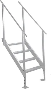 Garveetech 6 Steps Removable Dock handrail Ladder, 500lbs Load Capacity, Detachable Aluminum Swimming Ladder, Nonslip, for Lake, Marine Boarding, Pool