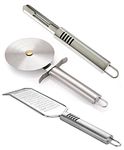 Petals Kitchen Tool Set of 3 - Peeler, Pizza Cutter and Cheese Grater