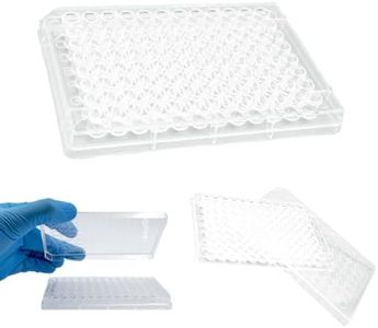 Kashi Scientific Clear 96-Well Microplate with Lids, 250ul Sterile Microplate with Round Bottom [Pack of 10]