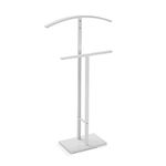 Versa Lund Valet stand Multifunctional with 2 Hangers or Hangers for Men's or Women's Clothes, Measurements (H x L x W) 100 x 20 x 40 cm, Steel, Colour White