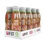 UFIT high protein shake salted caramel flavour (10x 330ml milkshakes) 25g protein per 250ml drink. No fat shake, no added sugar ready to drink protein shake. High protein shake. Vegetarian protein.