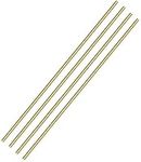 4pcs 3mm Brass Rod, Metal Solid Round Brass Rod Pin Lathe Bar Stock for RC Model Airplane Helicopter DIY Craft, 3mm in Diameter 300mm in Length