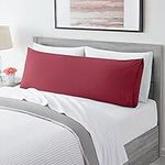 Mellanni Body Pillow Case - Iconic Collection Pillowcases - Hotel Luxury, Extra Soft, Cooling Pillow Cover - Envelope Closure - Wrinkle, Fade, Stain Resistant (1 Body Pillowcase 20" x 54", Brick Red)