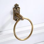 Plantex Aluminium Antique Towel Ring/Napkin Holder/Towel Hanger/Bathroom Accessories (Brass-Antique Finish)