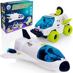 Science Kidz Space Shuttle & Rover Car Set - Space Rocket Toys For Children - Space Toys For 3, 4, 5 Year Olds - Outer Space Toys For Kids - With 2 x Astronauts & Batteries Included