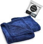 Microfiber Car Drying Towel 1300 GSM Double Twist Pile - Super Absorbent Auto Wash Towel for Cars Trucks SUV - Detailing Cleaning Cloth 16x16 Navy 2-Pack