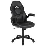 Flash Furniture X10 High-Back LeatherSoft Racing Style Gaming Chair with Flip-Up Arms, Ergonomic Padded Swivel Computer Chair, Black