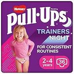 Huggies Pull-Ups, Trainers Night Nappy Pants for Girls - 2-4 Years, Pull-Ups Size 6-7 (36 Pants) - Extra Night Time Protection - Support for Consistent Potty Training Routines