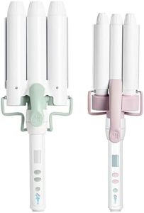 Mane Waves Styling Duo – 1.25" Waver Styling Attachment + 0.86" Triple Ripple Mini Waver with Power Bottom Base – Beachy Texture, Volume & Dual Voltage Design for Travel (2 Count)