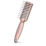 Navaris Vented Hairbrush - Vented Hair Brush with Gel Handle and Wide Set Bristles for Detangling and Styling Wet, Dry, Curly, Thick Hair - Rose Gold