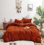 KAREVER Burnt Orange Comforter Queen Rust Bedding Set Queen Reddish Caramel Color Terracotta Comforter 3 Pieces Women Lightweight Burnt Orange Queen Blanket Rust Queen Bed Comforter Set Durable