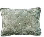 Tache Light Green Velvet Pillow Sham - Velveteen Dreams Luxury Super Soft Plush Diamond Tuft Stitch King Pillow Sham 1 Piece