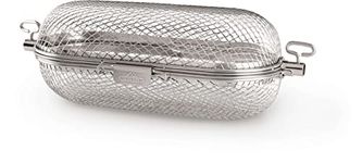 Napoleon Rotisserie Grill Basket Accessory in Stainless Steel - 64000 - Fits All Standard Spit Rods, Best for Even Cooking of Wings, Fries and Roasted Veggies