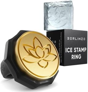 Berlinzo Ice Stamp Ring for Cube & Sphere - Custom Ice Cubes for Whiskey, Mojito Cocktails – Lot shaped Brass Ice Stamp lot/ 3mm Depth - Black