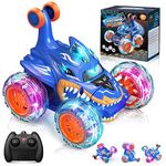 Kids Car Toys, Car Toys Remote Control Cars for Kids RC Cars Boy Toys Age 5-10 Outdoor Toys for Kids 5-10 Shark Toys Stunt Car with Light Gifts for 5-10 Year Old Boys Girls