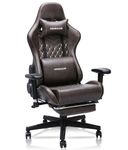 HOMRACER Gaming chair,Office chair, Computer chair,Ergonomic Desk chair with Footrest,Massage chair, Office chair for home,360°- Swivel seat,Compact,Vintage,High back,Capacity 400LBS,Present,(Brown)