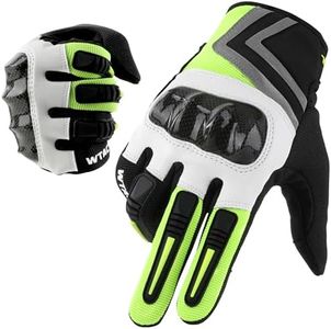 WTACTFUL Motorcycle Gloves for Men Women, Dirt Bike Gloves Full Finger Touchscreen Breathable for Riding Motocross Racing Cycling Bicycle Summer Green S