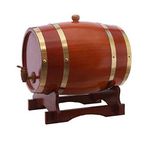 10L Whiskey Barrel Dispenser Oak Aging Barrels Home Whiskey Barrel Decanter for Wine, Spirits, Beer, and Liquor (Chocolate Color)